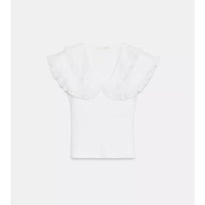 Zara White Ruffled Blouse